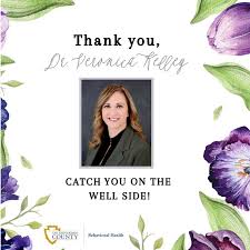 San Bernardino County Behavioral Health (@sbdbh): "It's officially Dr.  Kelley's last week at DBH and we wanted to give a big thanks to her for her  incredible leadership, inspiration and vision throughout